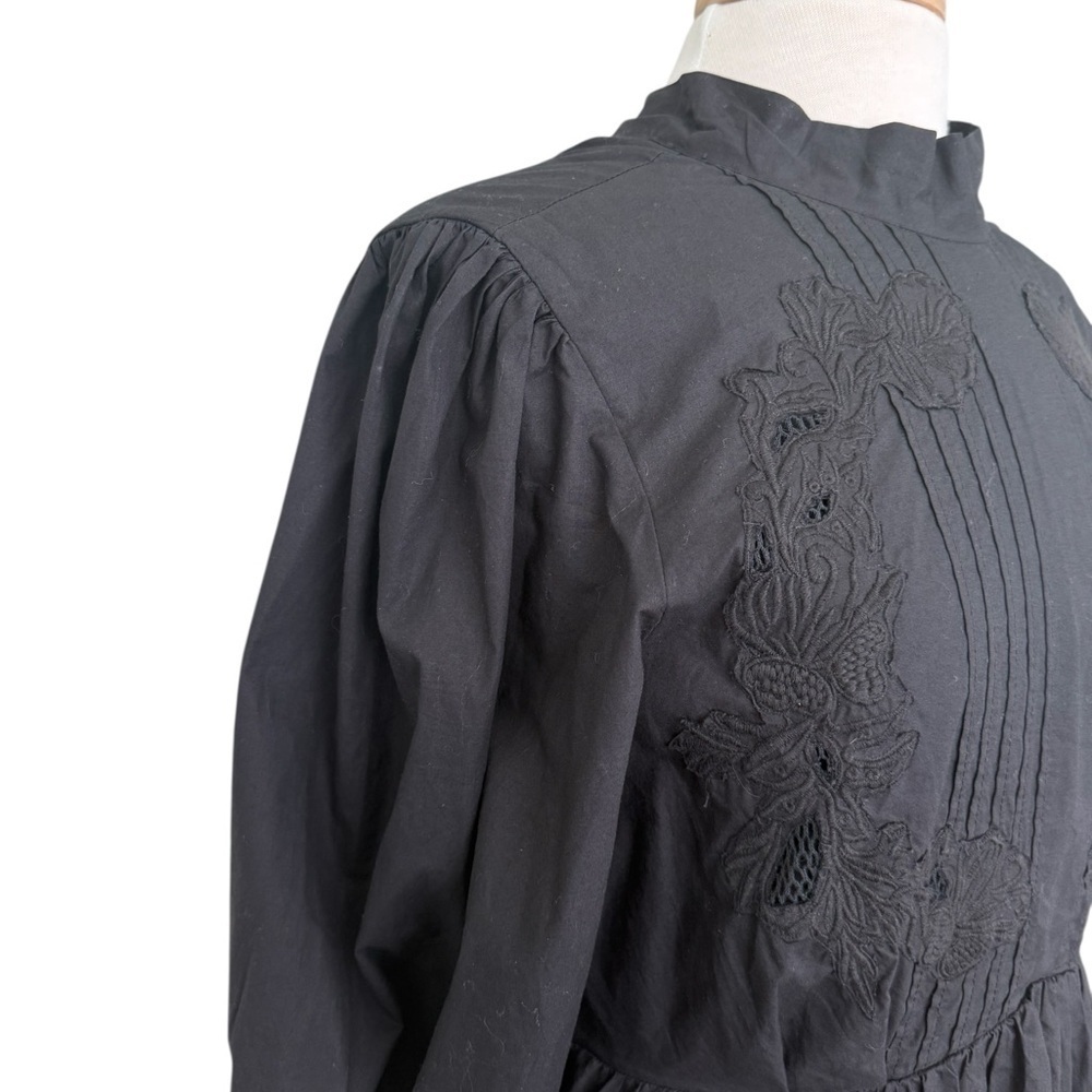 Happy x Nature Elegant Black Floral Pecaboo Back  Size Dress Medium - Picture 3 of 11